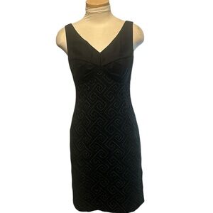Etcetera Black Sheath Mini Dress V-Neck Sleeveless Size 0